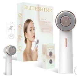 Electric Facial Cleansing Brush with Silicone and Bristle Brushheads,Rechargeable,Face Cleansing Brush, Face Scrubber Against Exfoliator,Face Wash Mac