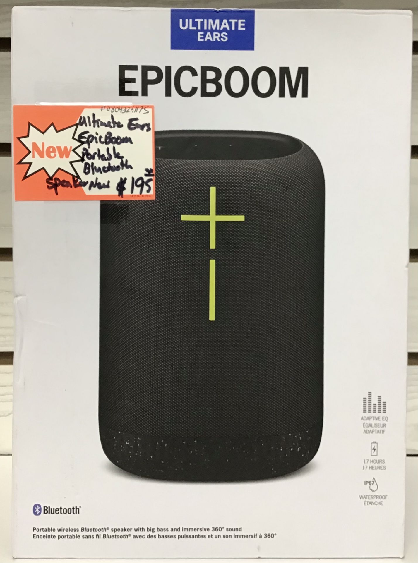 Ultimate Ears EpicBoom Portable Bluetooth Speaker New