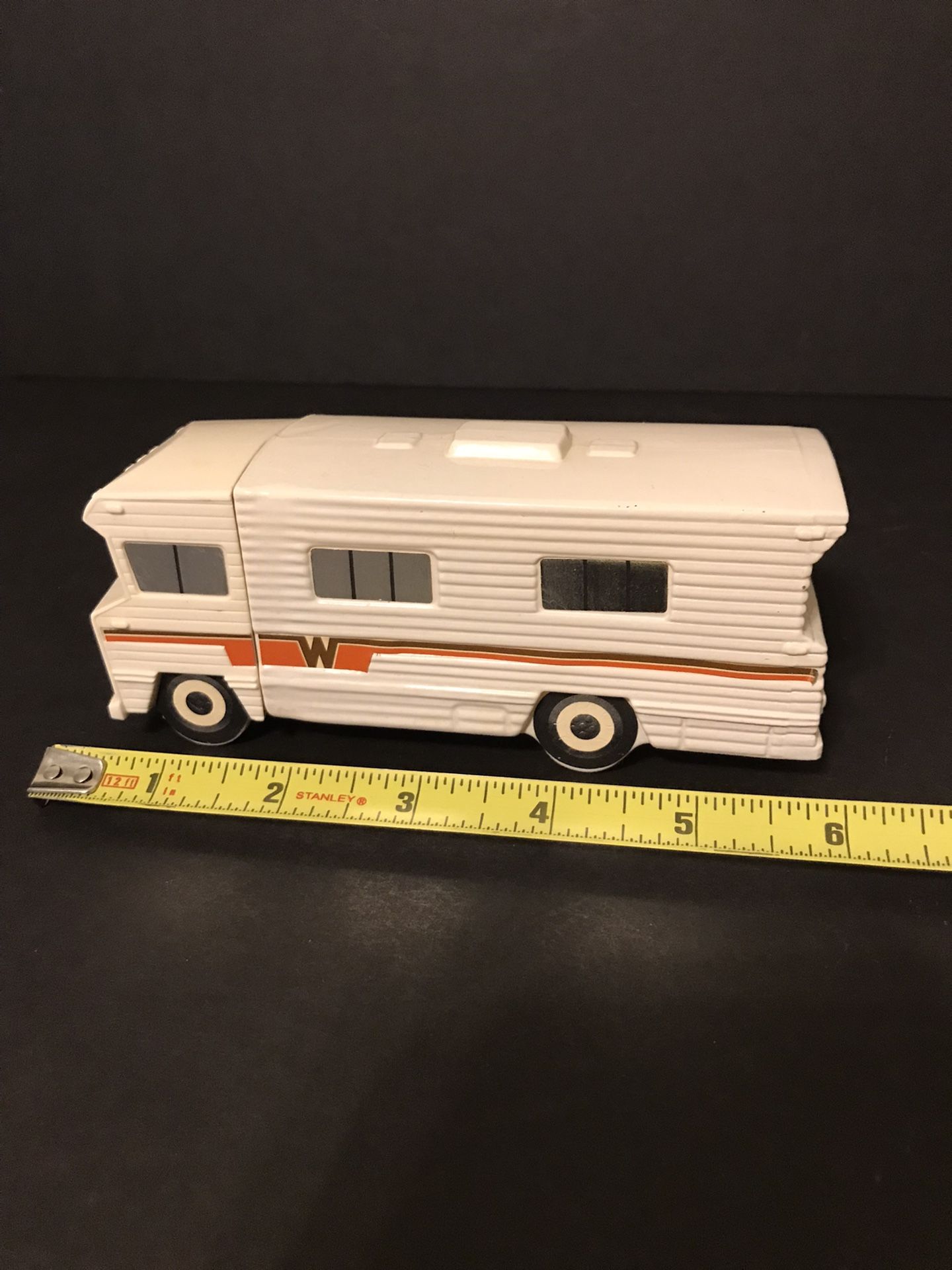 Set of 4 Vintage Avon Vehicles- VW Bug, Winnebago RV, Mail Truck, & Golf Cart