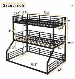 Triple bunk bed