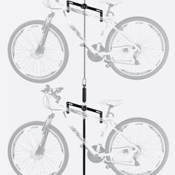 Floor-to-Ceiling Double Vertical Bicycle Storage Hanger Rack, Fits 2 Bikes (Bicycles Not Included)