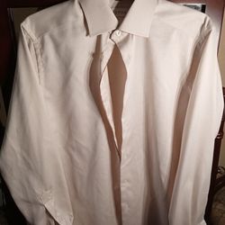Eton Contemporary Men's Long Sleeve Button Down Shirt Beige Light Brown With Darker Brown Inner Strip 38x15