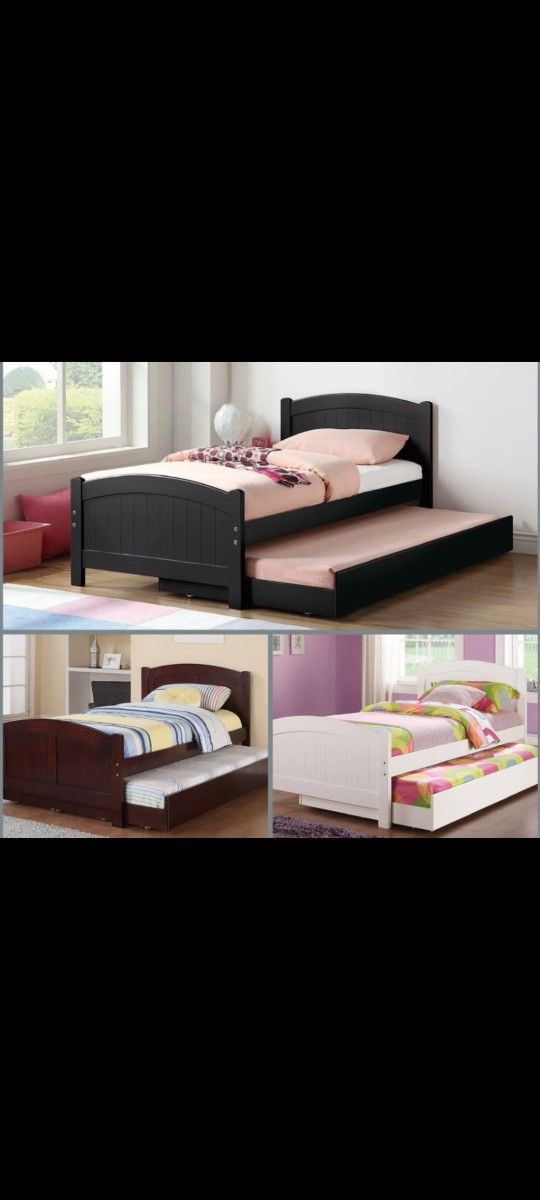 Twintwin Size Black Trundl3 W Ortho Matres!!!!!