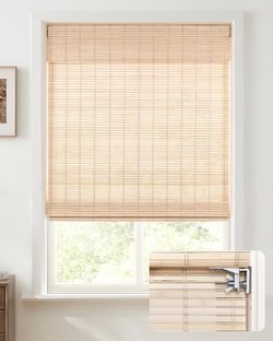 LazBlinds No Drill Vinyl Mini Blinds, 44" W x 64" H, White 0004