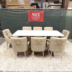 9 Piece Marble Dining Set NEW Wayfair FREE DELIVERY 🚚 