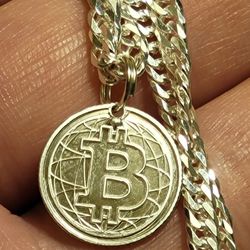 999 Fine Silver Bitcoin Pendant - 25mm - New - 1g