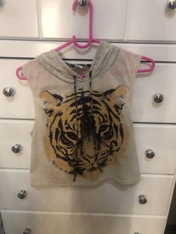 Short sleeve tiger shirt with a hood