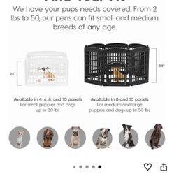 4-Panel Dog Playpen with Door, 35 x 35 x 24, Puppy Playpen, Dog Play Pen Indoors, Pet Fence, Puppies/Small Dogs, White