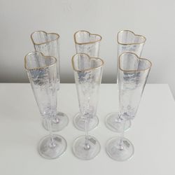 Iridescent Heart Champagne Glasses