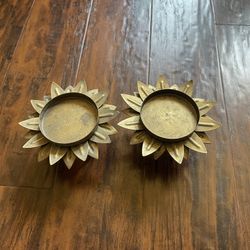 2 Never Used Antique Looking Candle Holders ( Tray Not Included ) Both For $15