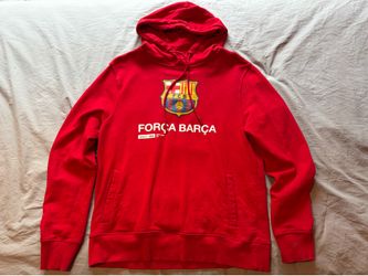 FC Barcelona “Forca Barca” La Liga Red Sweatshirt; Men’s M