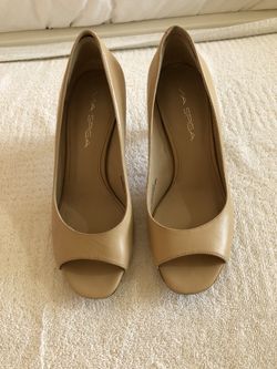 Nude Via Spiga open toe pump. Size 5