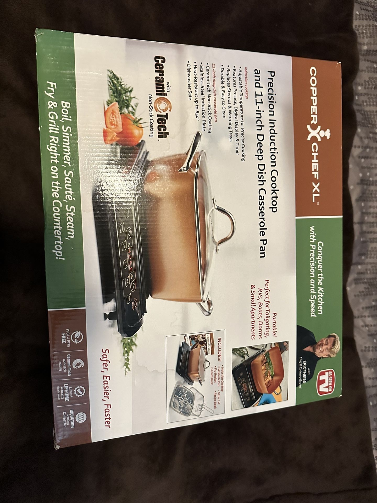 Copper chef XL Precision induction Cooktop And 11 Inch Deep Dish Casserole Pan
