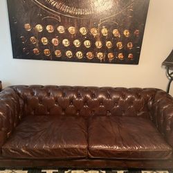 Restoration Hardware Kensington Chesterfield Leather Sofa