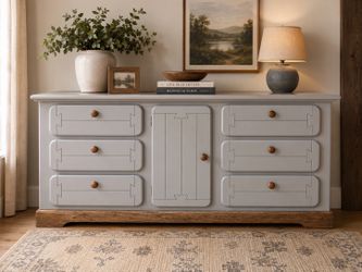 Solid wood taupe dresser or buffet
