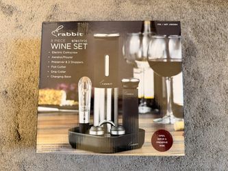 New Rabbit Wine Set - Electric Wine Opener + Vacuum Sealer + Aerator