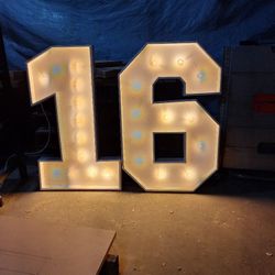 Wooden Numbers With Lights