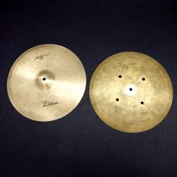 Zildjian A Series 15" Sweet Hat (Top) & Zildjian 15" A Quick Beat Hi Hat (Bottom)  **Located In Upland**
