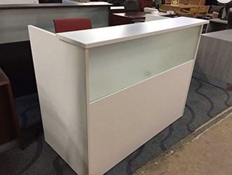 White Glass 48 by 24 reception desk