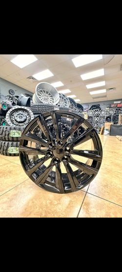 22x9 GMC Rims 6x139 Gloss Black  +28 Offset 