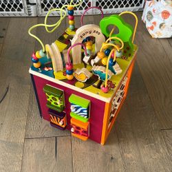 B. toys - Zany Zoo - Wooden Activity Cube - Educational Toys - Wooden Toys for Toddlers, Kids - 1 Year + 