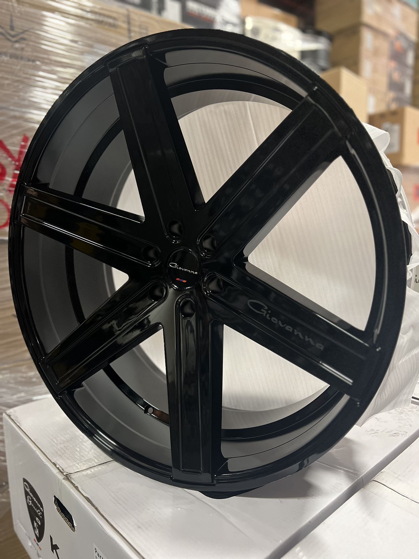 24X10 GIOVANNA DRAMUNO-6 GLOSS BLACK RIMS ONLY (6X139.7) ONLY