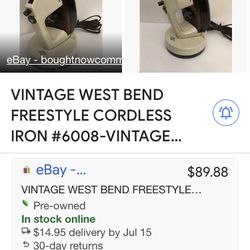 West Bend Vintage Iron Very Good Condition 
