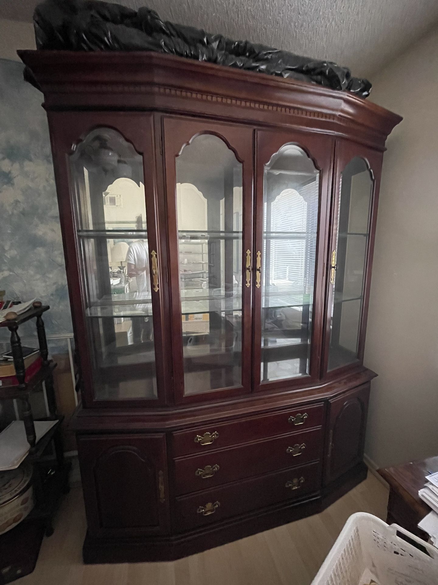 Solid Wood Cabinet with Lights