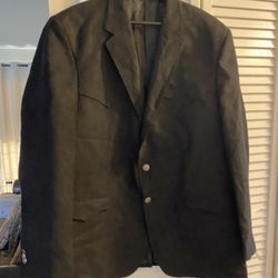 Cavender’s Austin Black Suit 44R – Jacket – Micro Polyester – Cut #1489