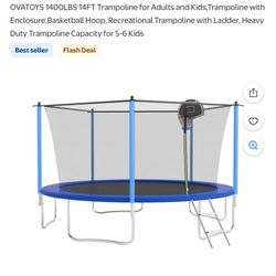 14’ Trampoline For Kids