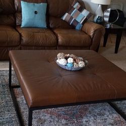 Leather Ottoman Table