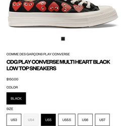 CONVERSE MULTY HEART SIZE 9 FOR MEN LIKE NEW $50 ORIGINAL PRICE $150