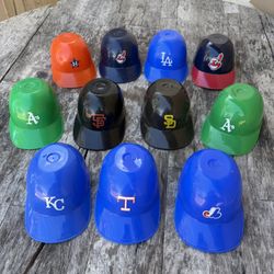 VTG Mini Baseball Helmet Ice Cream Bowls MLB Hat Vintage Lot Of 11 Man Cave  