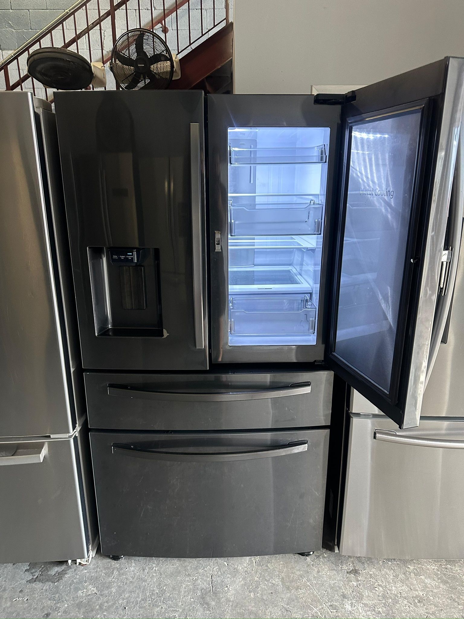 36” SAMSUNG STAINLESS STEEL DARK FRIDGE REFRIGERATOR NEVERA HELADERA FRIO REFRIGERADOR GOOD CONDITION DELIVERY 🚚 FREE WARRANTY 100 DAYS