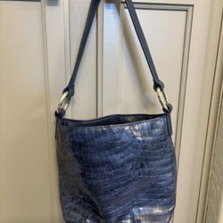 Brighton Blue Patent Leather Shoulder Bag