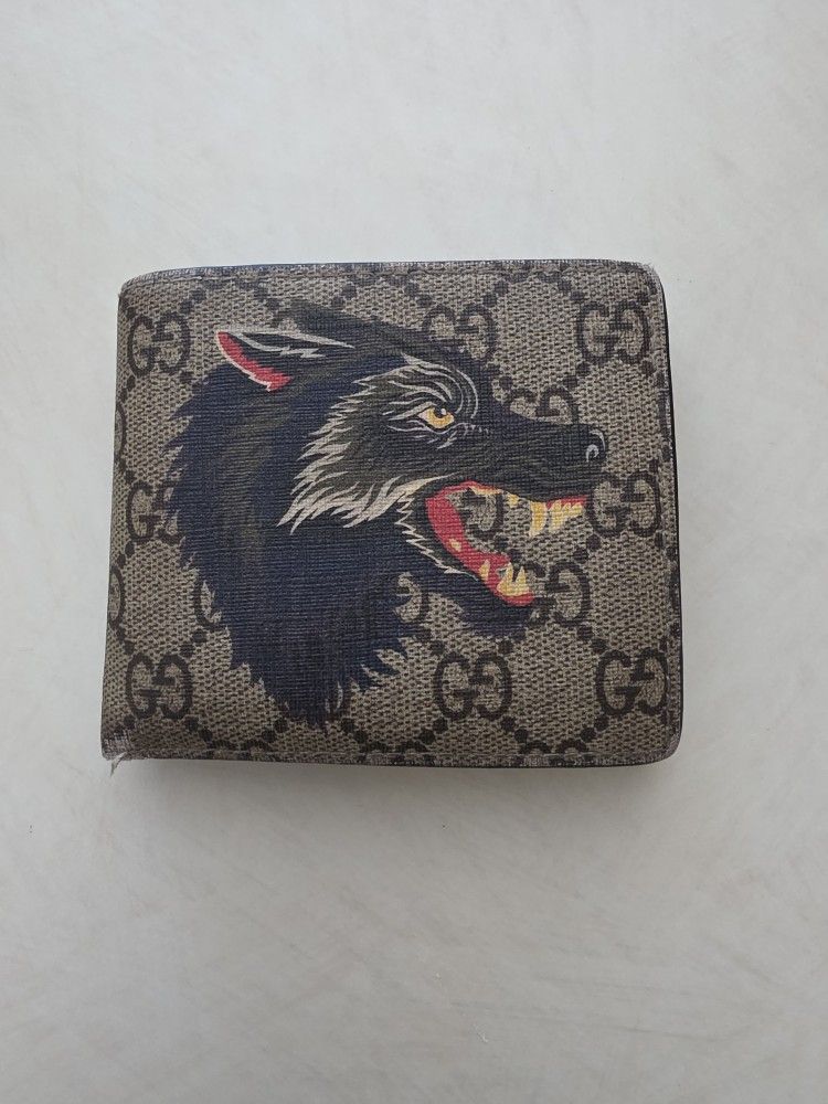 Gucci GG Supreme Wolf Bifold Wallet 