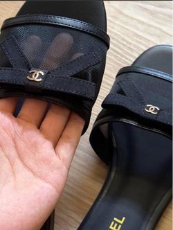 Black mesh sandals