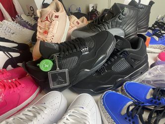 1 pair for $88, 2 pair of sneakers for $176 or $44 for 5th pair when purchasing 4 pair (Shipping ONLY) Jordan 4 Black Cats