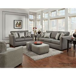 New Charcoal Finish Sofa & Loveseat with 50 inch LED TV COMBO (NO CREDIT CHECK FINANCING AVAILABLE)