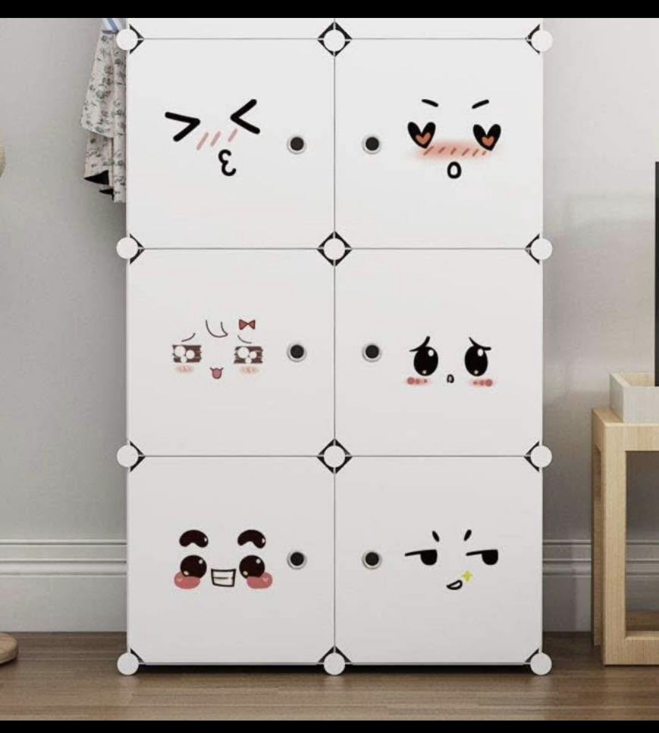 6 CubePortable Closet Wardrobe Plastic Dresser for Kids Teenagers Storage Cube Organizer Bookshelf Cabinet, White 6 CUBE (vo15)