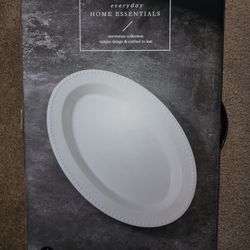 Stoneware beaded oval serving plate new 1 0.00