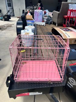 Pink dog kennel