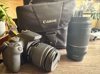 Canon Rebel T7 DSLR Bundle + 2 Lenses + Bag