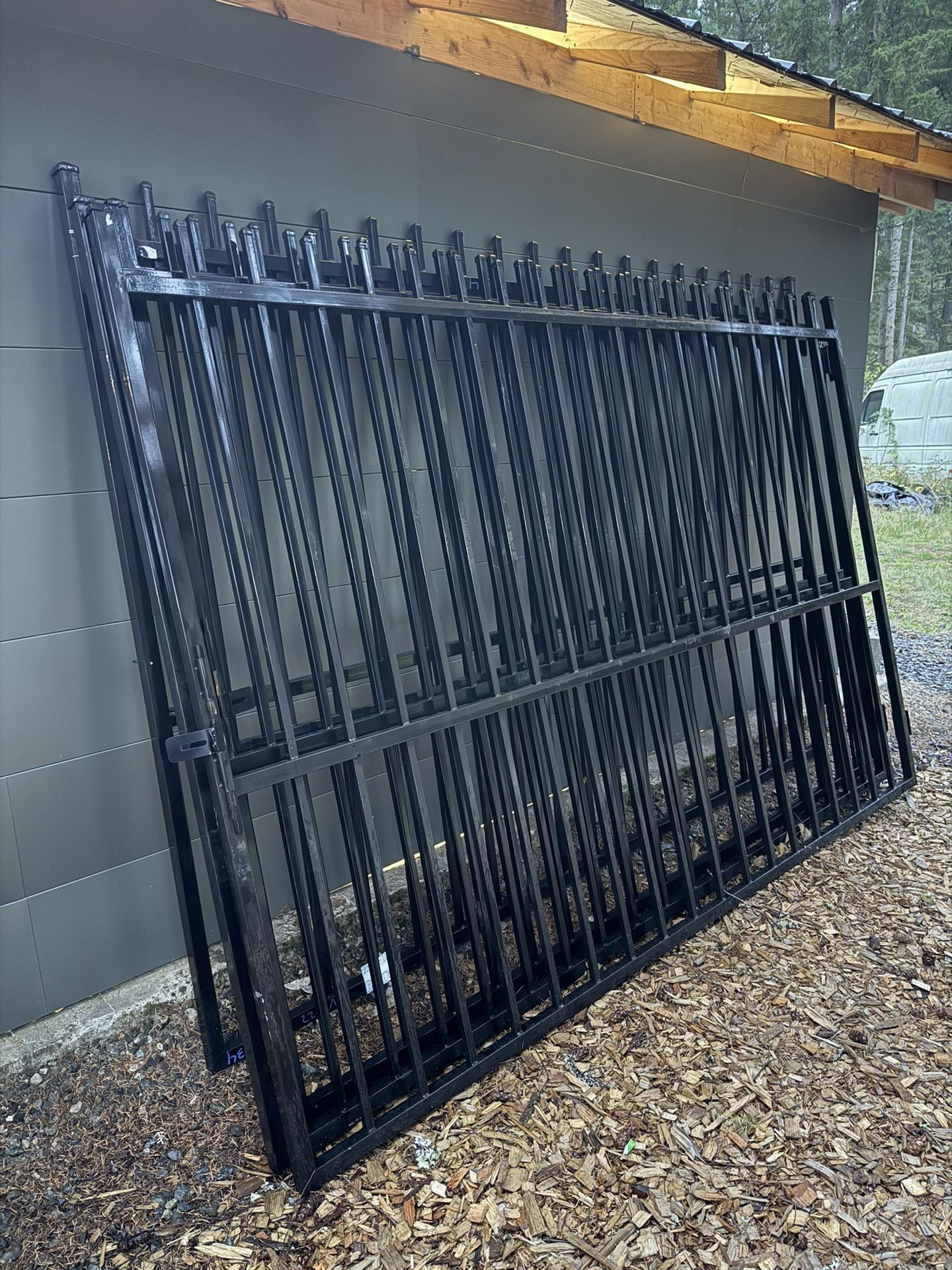 20ft Driveway Gate Bi-parting Iron Fence