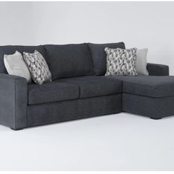Living Spaces Dark Gray Sectional Couch 