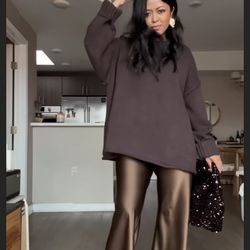 2 Pc Sweater N Pant Set Chocolate Brown