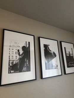 Set of 3 Black and White Framed Art Prints