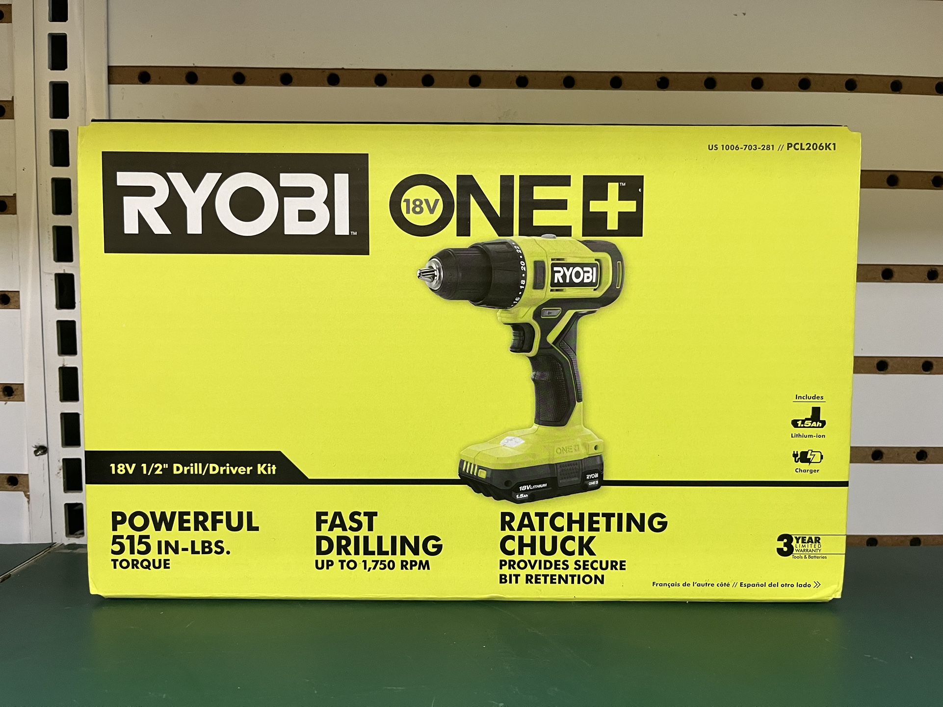 Ryobi ONE+ 18v Cordless 1/2” Drill Kit (NEW)
