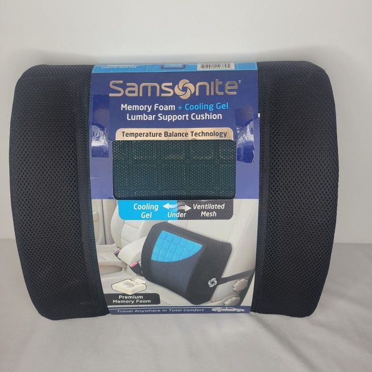 New Samsonite Premium Cooling Gel Lumbar Support Cushion