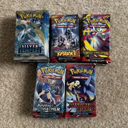 Pokemon Booster Packs. Destined Rivals Surging Sparks Journey Silver Tempest